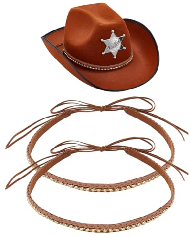 WEBEEDY 2 PCS Bandes de Chapeau de Paille Occidental Réglables - Accessoires Occidentaux pour Hommes Femmes - Bande Tressée de Remplacement pour Cow-Boy