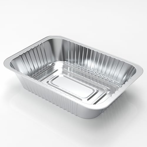 SEAVERRS 50 Pack Drip Pan Liners for Ninja OG850/OG951 Woodfire Outdoor Grill & Smoker - Compatible with OG800 and OG900 Series - Disposable Aluminum Foil Grease Tray,Silver