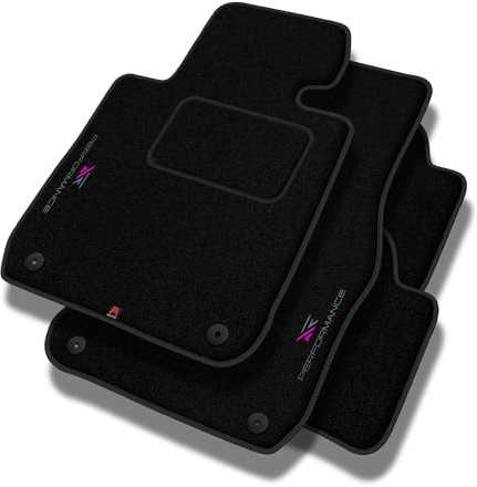 SMK Personalisierte Velours Fußmatten Auto für Opel Vectra C 2002-2008 - Standard, Perforiert, Violett -Präzise CNC-Stickerei, Design-Lochpaspel, Auto Fußmatten - Perfekt für Autofahrer und Autofans,