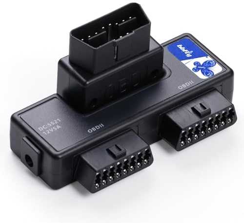 OBDII Splitter mit drehbarem Stecker Port, bbfly-B33 1 Stecker Splitter auf 2 Buchse J1962 Adapter