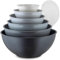 12pcs Salad Bowl,Mixing Bowl,Stackable Mixing Bowls for Baking,Freezer Safe Salad Bowl with Lid,Plastic Large Baking Cooking Mixing Bowl Set for Cooking,Baking,Fruit,Salads,Food Storage (Grey)