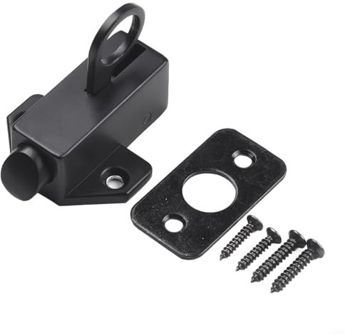 Verrou de porte à fermeture automatique, léger et portable (noir)