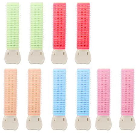 WeddHuis 10 Pcs Bigoudis Cheveux Court, Bigoudis Sans Chaleur Frange Rideau, Femme Outil de Coiffage, Boucles d'Cheveux Sans Chaleur, Pinces à Cheveux Bigoudi