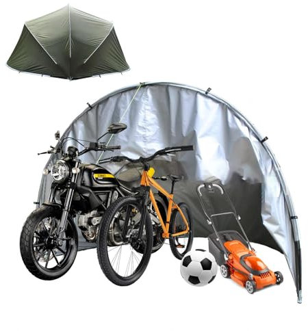 YSMSMZJK Cabanon Jardin Exterieur Hémisphérique Rangement Extérieur avec Portes Doubles pour 5 à 7 Vélos Abri Pompe Piscine Abri Tondeuse