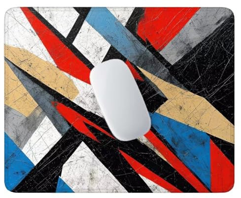 Tapis de Souris, Noir et Rouge Tapis de Souris Gamer Mousepad de Bureau 29x24 cm Base en Caoutchouc Antidérapante étanche Lavable la Vitesse et la précision Améliorées Accessoire Bureau V-362