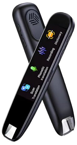 YWNYT Stylo de lecture portable 112 langues - Stylo de lecture intelligent - Appareil de traducteur vocal en temps réel - Pour dyslexie, étudiants, voyageurs (noir)