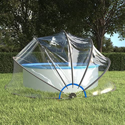 Xichuzi Pooldach, Pool-Kuppel, Pool Überdachung, Pool Pavillon, Pool Zelt, Überdachung, Rund 467x234 cm PVC