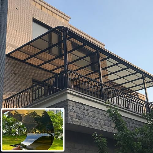 Sólido Láminas De Plástico De Policarbonato,Transparente Láminas De Plástico De Policarbonato,Planchas Revestimiento De Repuesto for Invernadero,para Invernaderos,Cocheras,Exteriores(Brown,5.1x9.8ft/1