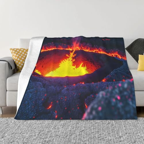Kilauea Vulkandruck ultra-flauschige Fleece-Decke, bequeme leichte warme Decke für Bett, Sofa und Reisen