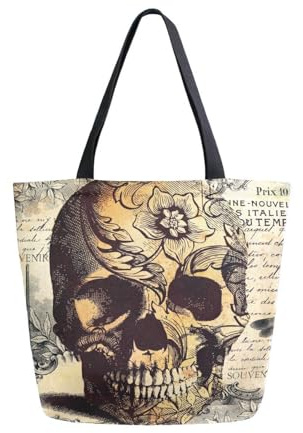Einkaufstten Retro-Tattoo-Totenkopf Reisetasche Wiederverwendbar Schmucksäckchen Umweltfreundliche Badetasche Für Sport Strand Picknick