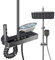 LED Display Digitale Colonna Doccia Termostatica, 80-120 cm Barra Doccia Altezza Regolabile, Colonna Doccia Con Testa Doccia 20 x 30 cm, 3 Miscelatore Doccia Con Piano (B)