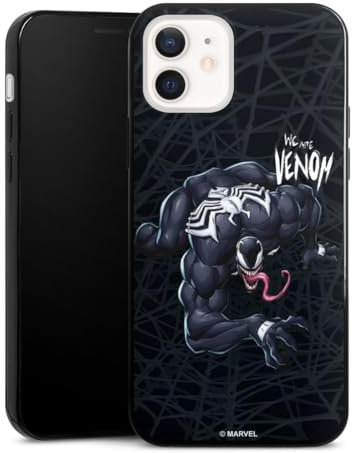 Slim Case extra dünn kompatibel mit Apple iPhone 12 Silikon Handyhülle schwarz Hülle Marvel Venom Spider-Man