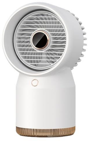 Ventilador de mesa con refrigeración por agua, ventilador USB, silencioso, pequeño con luz nocturna, 4 velocidades, 18 horas, ventilador portátil, silencioso, para mesa, hogar, oficina, dormitorio