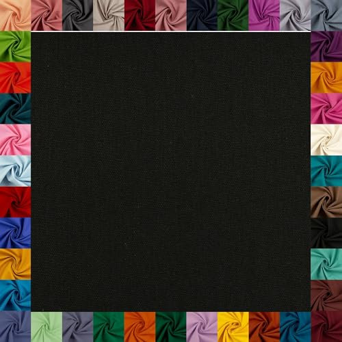 Baumwollstoff HEIDE, Swafing, 42 Uni-Farben, einfarbig, 100% Baumwolle, Coupons, Oeko-TEX Standard 100 (schwarz, 0,5 m)