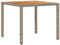 SXJEQOC Biertisch Gartentisch Stehtisch Balkontisch - Gartentisch mit Akazienholz-Platte Grau 90x90x75 cm Poly Rattan für Küche Outdoor Wohnzimmer Balkon