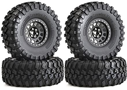 Nettoppo 4 STÜCKE 135Mm Metall 2.2 Beadlock Felge Reifen Satz für 1/10 RC Crawler Auto Axial SCX10 Wraith Capra TRX4 D90,B