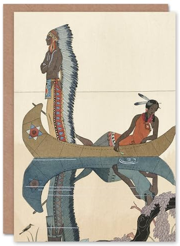 Artery8 George Barbier Art Card Along the Missouri Native American Couple