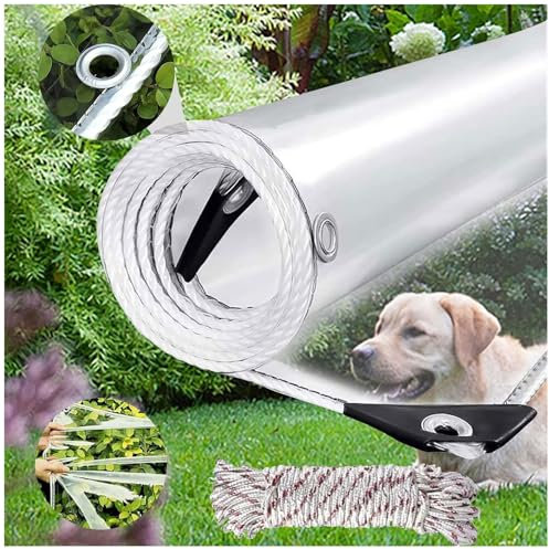 Bâche étanche Transparente avec Oeillet 9.8x13.1ft, 0.35mm Epaisse Multifonction PVC Protection Baches, pour Piscine, Jardin, Voiture, Mobilier, Inclure Corde et Serre-câbles (3x4m)