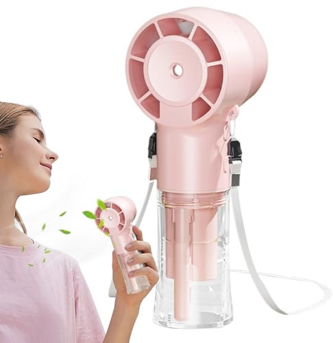 Ventilateur Portable,Ventilateur de Brumisation Ultra Silencieux Douze Mille Tours par Minute - Petit de Cou Rafraîchissant 1200 mAh Silencieux pour Camping Voyages Sport Piscine Extérieur Bronzage Pl
