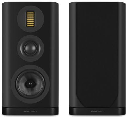 Wharfedale EVO 5.2 Standmount Speakers (Pair) – 6.5″ Kevlar Woofer, Soft Dome Midrange, AMT Tweeter, 3-Way Bass Reflex (Black)