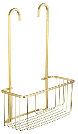 TATAY Duschablage Aluminium 28x12,8x38,5 cm Einfache Montage ohne Bohren | Duschablage Badezimmer | Ohne Bohren | Belastbar bis 8 kg | Aluminium korrosionsbeständig | Zum Aufhängen | 5cm - Blassgold