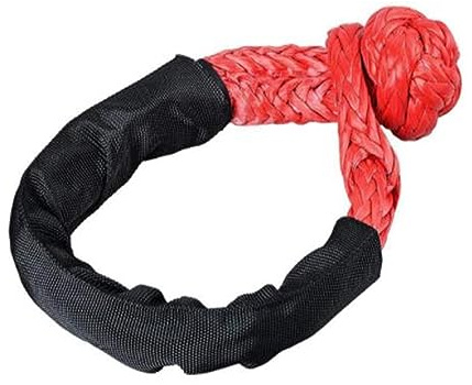 Manille Souple synthétique résistante à la Rupture de 41 000 LB Manilles Robustes de 1/2 po x 22 po avec Manchon de Protection for la récupération de véhicule(Rot)