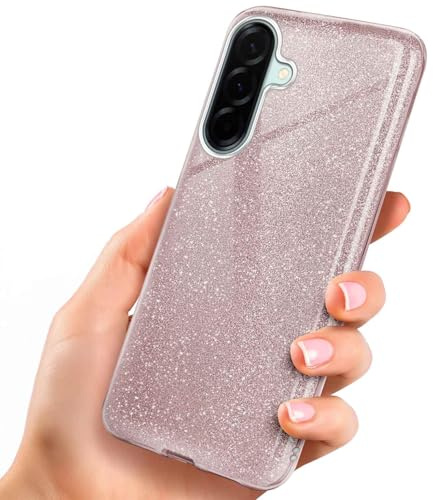 ONEFLOW Glitter Case für Samsung Galaxy A57 5G Glitzer Handyhülle mit Kameraschutz, Stylische Hülle Glitzernd, Dünne TPU Schutzhülle für Damen, Glitzerhülle Qi kompatibel, Rosa