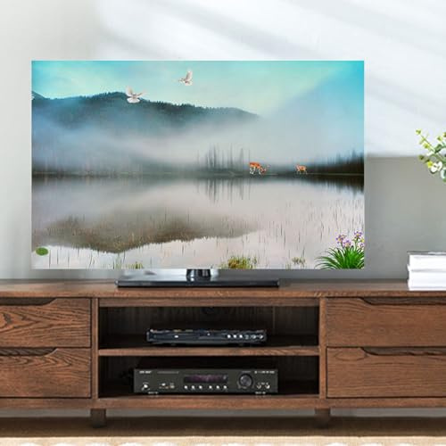 TV/PC couvre 19-65 pouces protecteur d'écran for la maison/bureaux, modèles de peinture paysage télévision/ordinateur housse anti-poussière tissu lisse couverture , couleur: B)(A,60in(141x85cm))