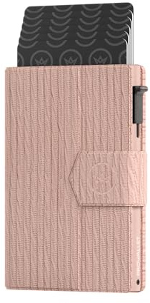 ProWallet Kartenetui Plus – 8 Karten, Geldscheine und Münzen – Kartenetui mit Reißverschluss – RFID – Kleines Kreditkartenetui – Stilvolle Geldbörse – Slim Wallet - Portemonnaie (Ripple Lachsrosa)