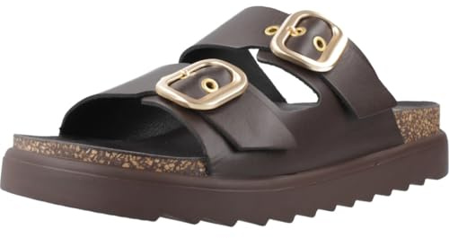 Yokono TUNEZ-130 Glattleder MARRÓN | Chanclas cómodas, cuña 4 cm talla numeric_40