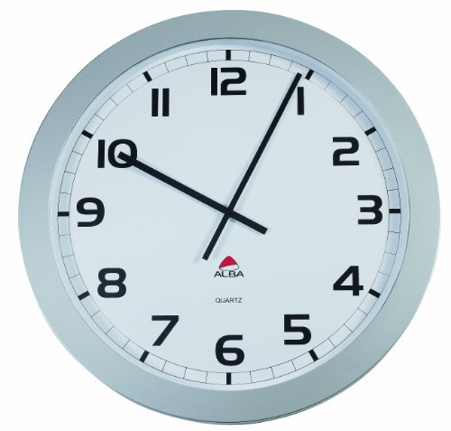 Alba - HORGIANT - Horloge Murale Ronde Géante - Diamètre 60 cm - Gris Métal