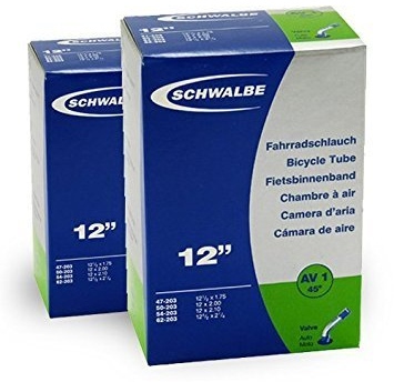 Schwalbe Unisex Adult 10405320 Fahrradschlauch, Schwarz, 2 Stück 12 Zoll