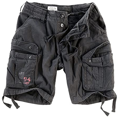 Surplus Raw Vintage Airborne Vintage Herren Cargo Shorts, Schwarz, L