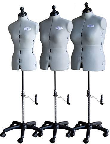 Adjustoform Schneiderpuppe, verstellbar, Modell Celine, Größe Medium, rollbarer Fünfpunktstand, mit Rückenlängenverstellung, Schaumstoff mit Stoffüberzug, für Erwachsene, hellbraun, Female, Mannequin
