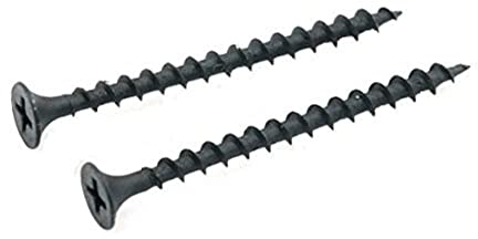 Merriway BH02574 (60 Pcs) Phillips Grip Tite Bugle Head Drywall Screw, Black Phosphate 3.5 x 38mm (No. 6 x 1.1/2 inch) - Pack of 60 Pieces