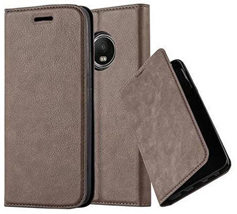 Cadorabo Hülle kompatibel mit Motorola Moto G5 aus Premium Kunst Leder Flip Klappbare Stoßfeste Magnetische [Standfunktion] [Kartenfächern] Cover Hülle für Motorola Moto G5 Tasche in Braun