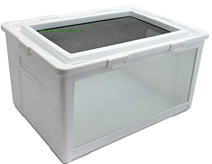 AQUARIUM-PLÜDERHAUSEN Reptilien Box aus Kunststoff mit Glasscheibe 50x35,5x27 cm, Kükenaufzuchtbox, Transportbox, Aufzuchtkäfig