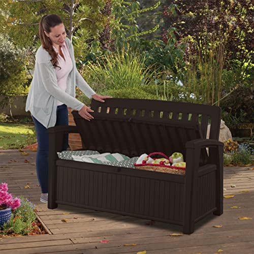 Keter Cassapanca da giardino Patio Storage Bench, 227 Litri, 132.7X 63.5 X 89.5 Cm, Grafite
