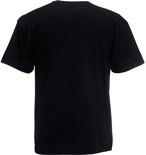 Fruit of the Loom Mens Valueweight V-Neck, Short Sleeve T-Shirt (4XL) (Black)