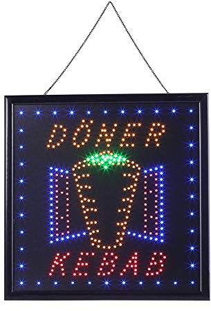 Cocoarm LED Leuchtschild Leuchtreklame Schild Neon Licht Fenster Tür Hang Sign Highlights Deko (DONER KEBAB)