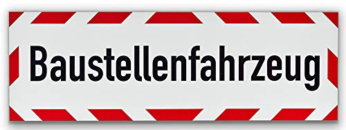 UvV Kfz reflektierendes Adhäsiv haftendes Schild | Baustellenfahrzeug (30 x 10 Adhäsiv)