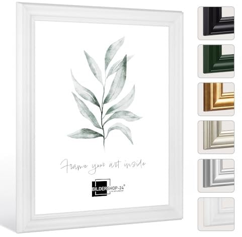 Bildershop-24 Bilderrahmen Barockrahmen Nepal 20x30cm Weiß (matt)