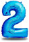 envami® Luftballon Geburtstag XXL Blau - Riesen Folienballon in 40 - 101cm Geburtstagsdeko - Ballon Zahl Deko zum Geburtstag - Geburtstagsdeko Jungen Blau - fliegt mit Helium (Zahl 2)