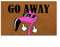 Eureya Lustige Fußmatte Go Away-Flamingos für den Innen- und Außenbereich, Vliesstoff, Gummi-Rückseite, 45,7 x 76,2 cm