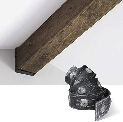 Fascia di giunzione per travi decorative in finto legno Eleni Wood - in gomma con effetto staffa di ferro