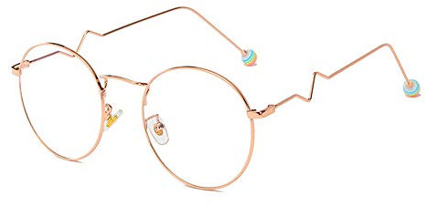 GEMSeven Myopie Brille Metall Runde Kurzsichtige Brille Mit Candy Pearl