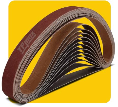 25mm x 1067mm 25mmx1067mm Sanding Belt Assorted Pack,12 Pcs(4 Each of 80 120 150 Grits) Aluminum Oxide for Sander