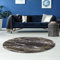 carpet city Teppich Wohnzimmer - Bordüre 120 cm Rund Schwarz Golden Meliert - Moderne Teppiche Kurzflor - Weicher Wohnzimmerteppich Schlafzimmerteppich Flachflor