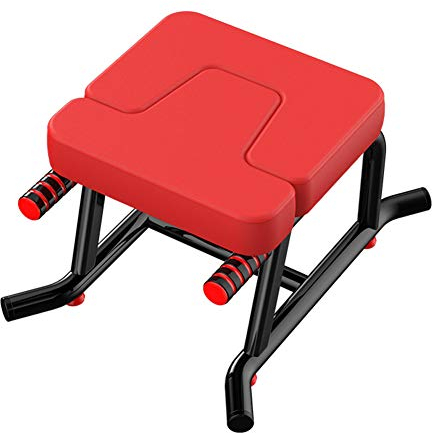 BAIAA Kopfstand Hocker Yoga, Yoga Inversion Stuhl Kopfstand Bank mit PU-Pads, Indoor Sport Übungsbank Fitnessgeräte Müdigkeit Lindern und Körper Aufbauen (Rot)