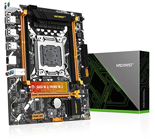 Machinist X79 - Scheda madre per computer Intel LGA 2011 Micro ATX Gaming con NVME M.2 compatibile con PCIe 3.0, RAM DDR3 ECC a doppio canale, SATA 3.0 6Gb/s, Intel Xeon E5 V1 V2, processore